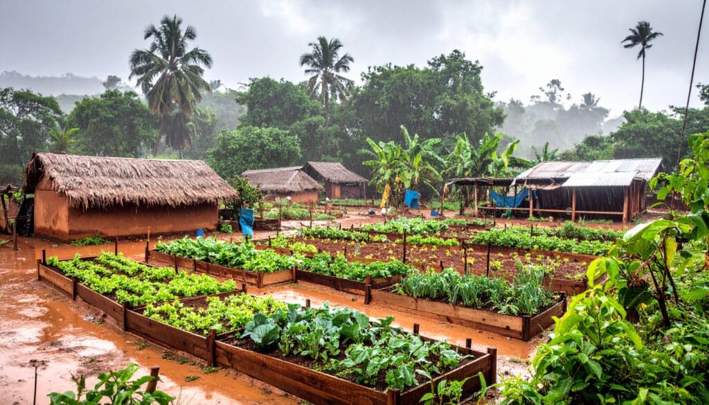 Jardin maraicher pendant l’hivernage au Mali Jardin maraicher pendant l'hivernage au Mali