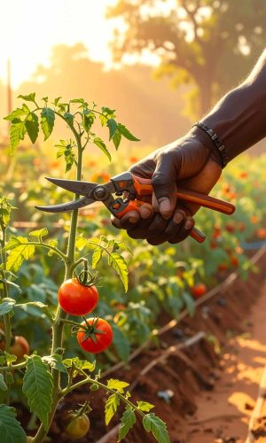 plant de tomate taillés.